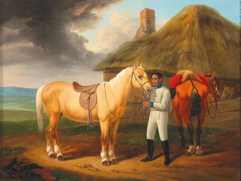 1741-Johann Dallinger von Dalling - Soldato con due cavalli
